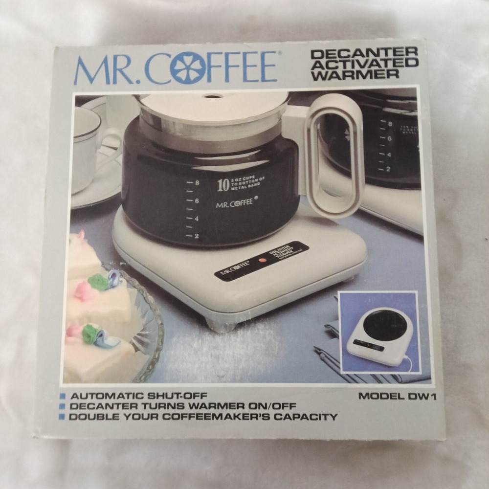 Mr. Coffee Decanter Activated Warmer Model DW1 White Vintage Coffee Pot Heater